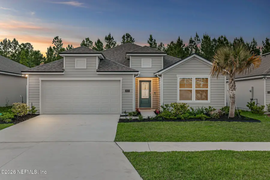 Front exterior of a new home in Cross Creek, Green Cove Springs, FL, highlighting curb appeal (Image 25).