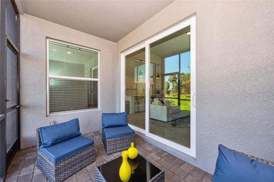 Exterior details and patio area of a home in Wellen Park Golf & Country Club, Venice (Image 26).