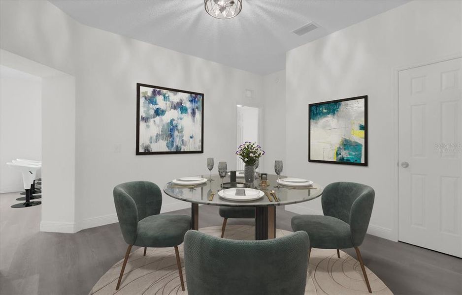 Virtually staged: Dining room