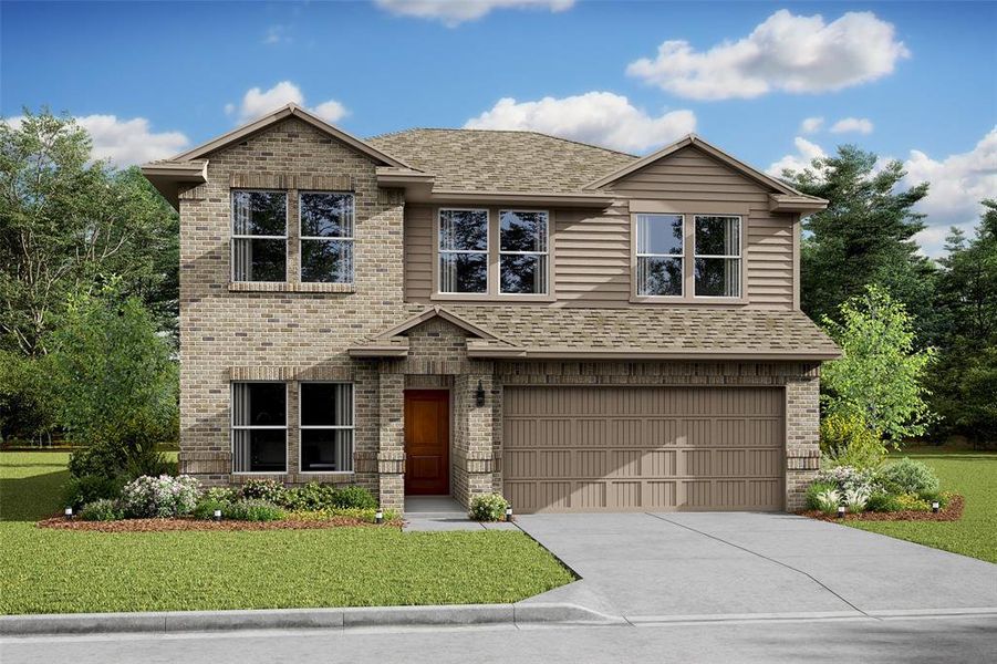 Stunning Tigris II design by K. Hovnanian Homes in elevation TA built in beautiful Ascend at Legends Bay. (*Artist rendering used for illustration purposes only.)