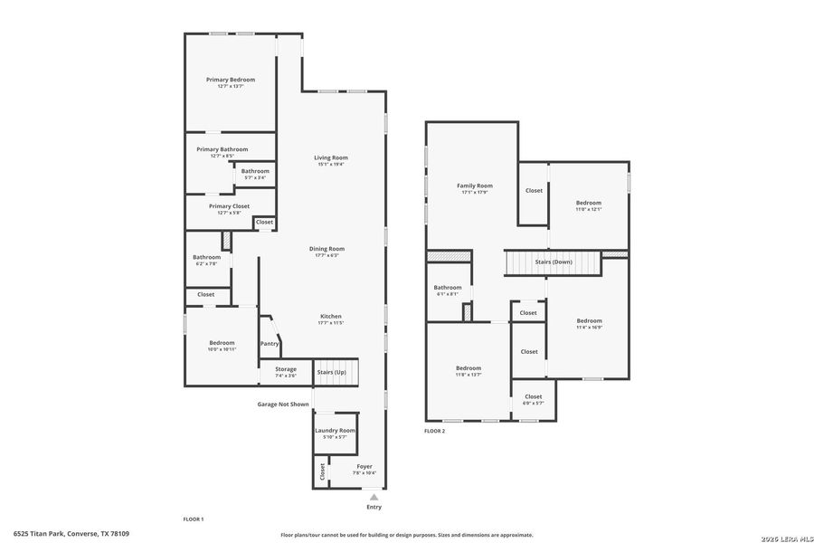 2D floor plan layout of this home in Hightop Ridge, Converse, TX (Image 3).