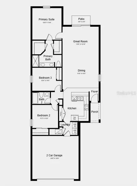 2D floor plan layout of this home in Firethorn, Parrish, FL (Image 2). 2D floor plan layout of this home in Firethorn, Parrish, FL (Image 2).