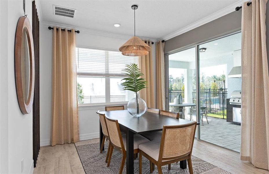 Model Home Design Only. Pictures and furnishings are for illustrative purposes only. Elevations, colors and options may vary. Furniture is for model home staging only.?