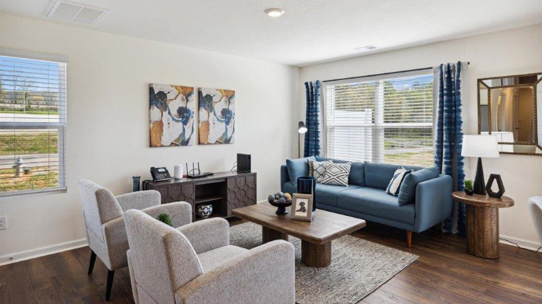 Representative furnished interior of a home built from the Altamont Townhome by D.R. Horton in Belcourt Landing, Cleveland (Image 4).