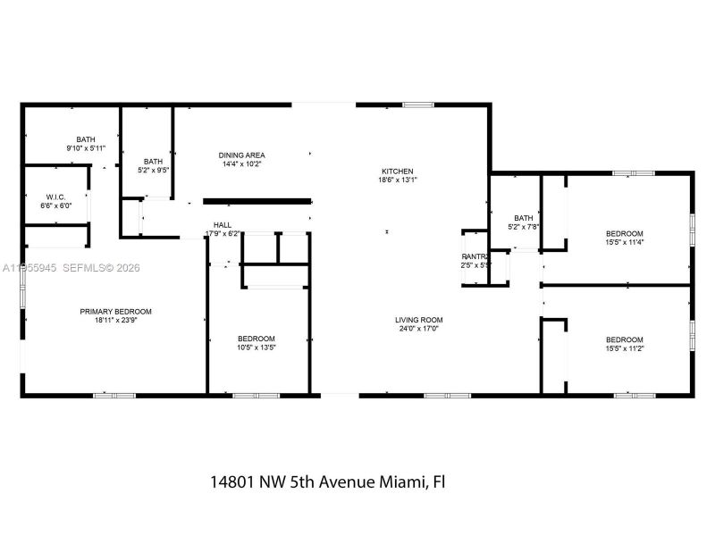 2D floor plan layout of this home in , Miami, FL (Image 5).