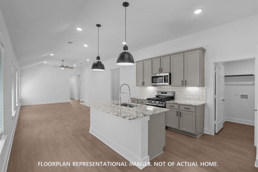 Furnished interior view inside a new home in Lone Star Landing, Montgomery (Image 5).