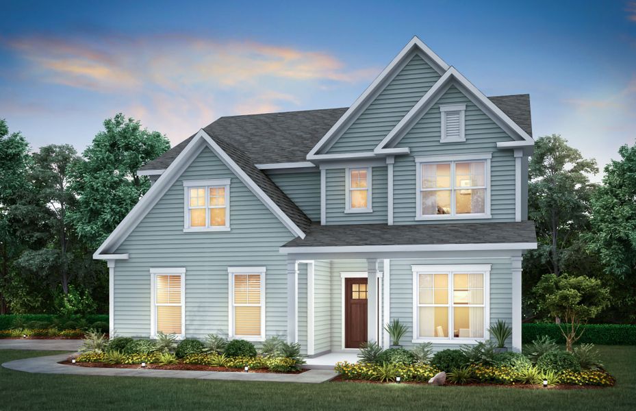 Front exterior of a new home in Waterways, Richmond Hill, GA, highlighting curb appeal (Image 21). Front exterior of a new home in Waterways, Richmond Hill, GA, highlighting curb appeal (Image 21).