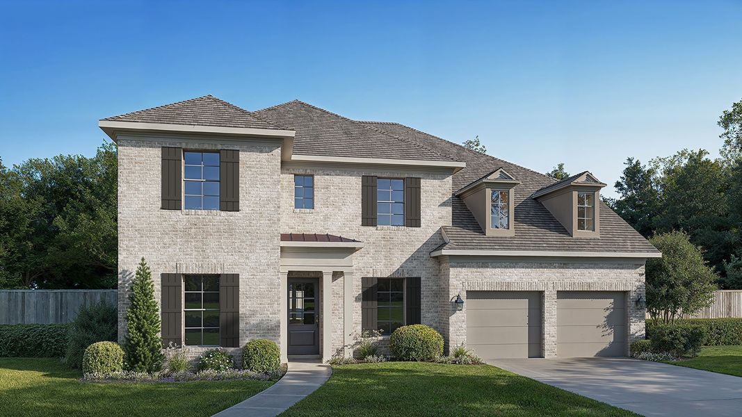Representative exterior photo of a completed home built from the 561A by Britton Homes in Walsh, Aledo, TX (Image 16). Representative exterior photo of a completed home built from the 561A by Britton Homes in Walsh, Aledo, TX (Image 16).