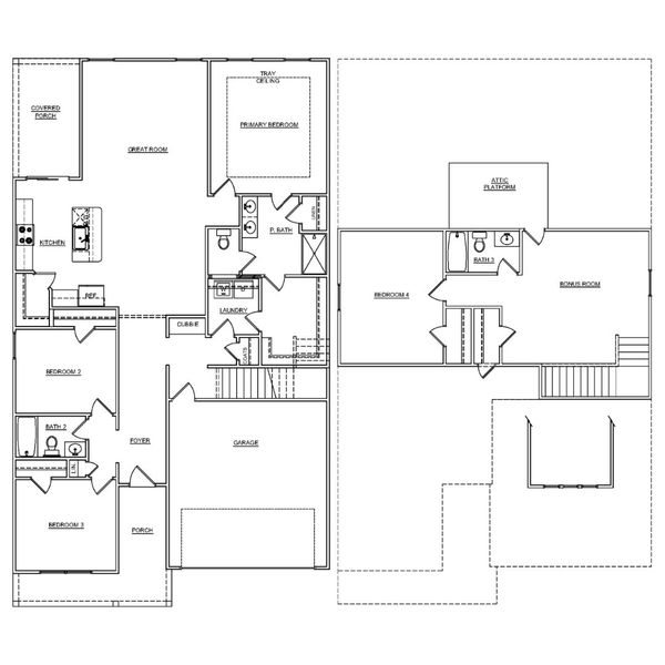2D floor plan layout for the Hawthorne S by McGuinn Homes in Forts Ridge, Pelion, SC (Image 3). 2D floor plan layout for the Hawthorne S by McGuinn Homes in Forts Ridge, Pelion, SC (Image 3).