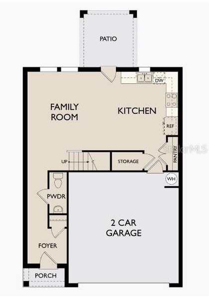 2D floor plan layout of this home in Landings at Mount Olive, Polk City, FL (Image 1).