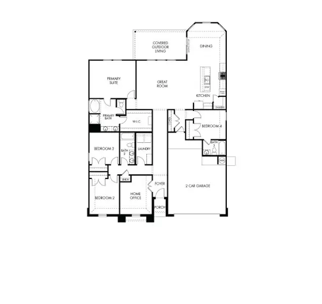 2D floor plan layout of this home in Opal Meadows, Kyle, TX (Image 2). 2D floor plan layout of this home in Opal Meadows, Kyle, TX (Image 2).