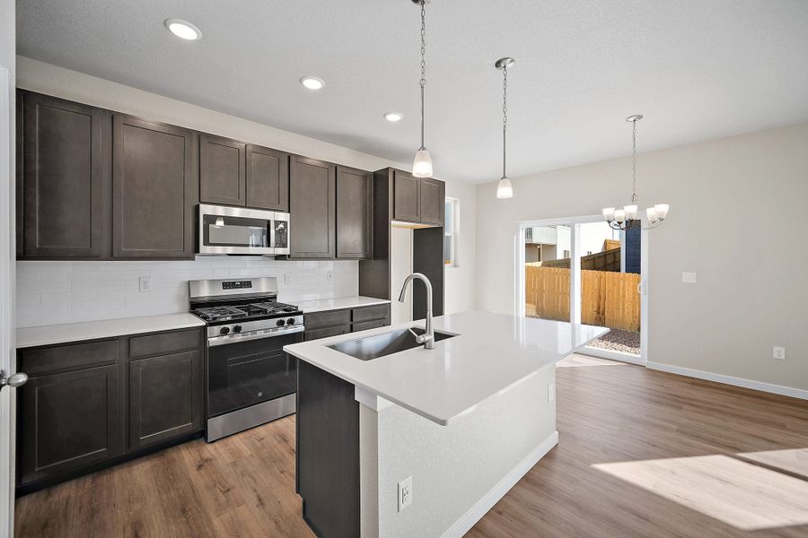 Furnished interior view inside a new home in Ridge at Lorson Ranch, Colorado Springs (Image 10).