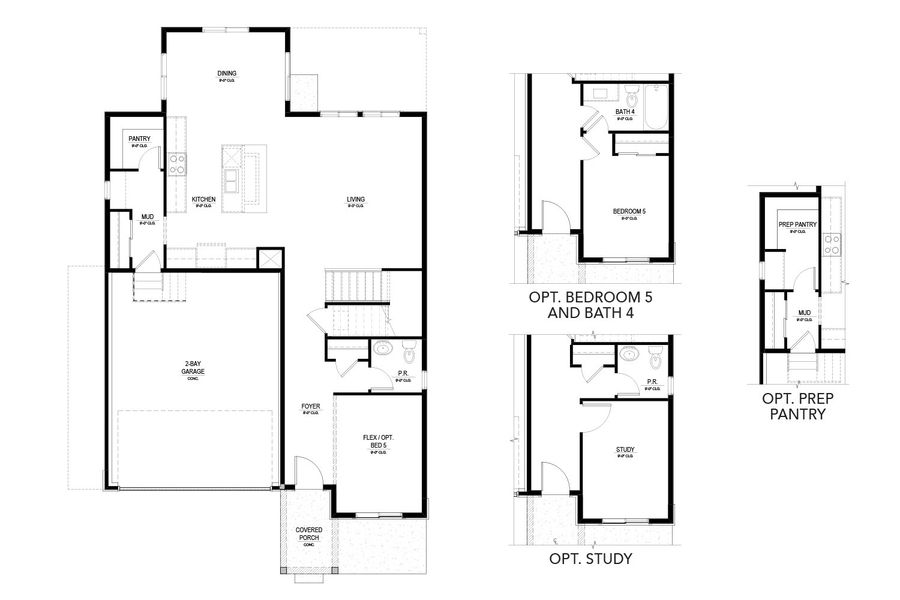 2D floor plan layout for the Stanza by Brightland Homes in Bloom, Fort Collins, CO (Image 4).