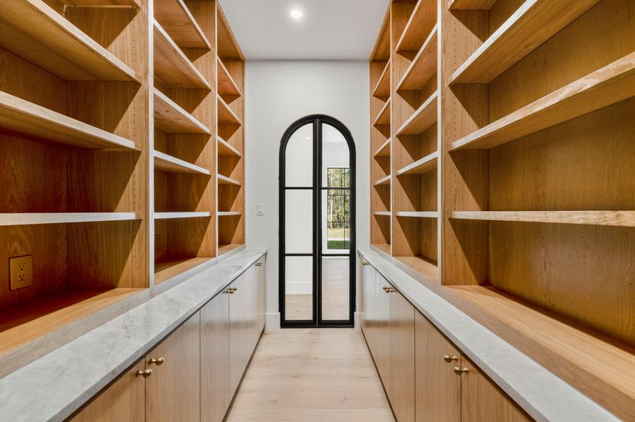 View of the custom pantry. View of the custom pantry.