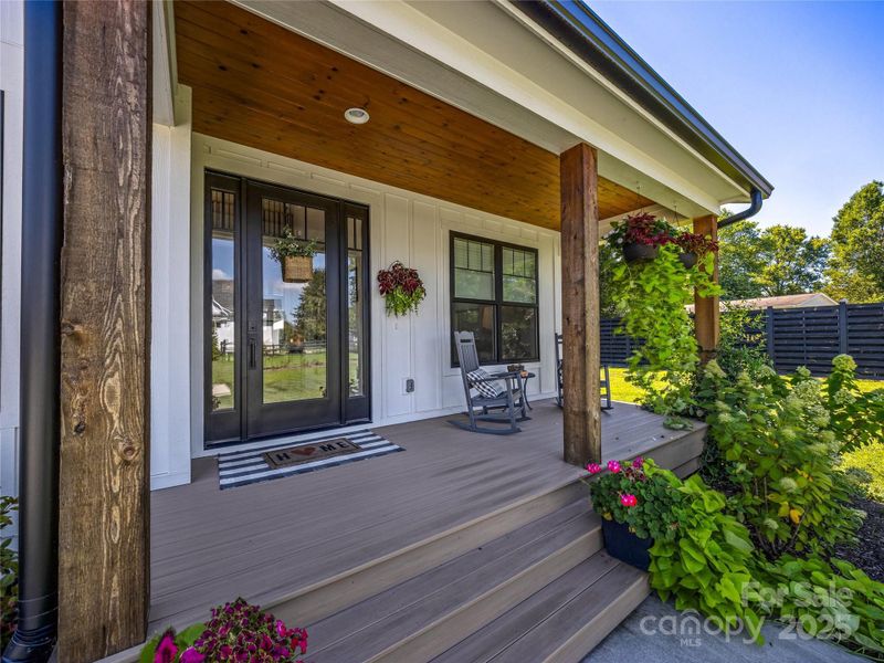 Exterior details and patio area of a home in , Mills River (Image 3).