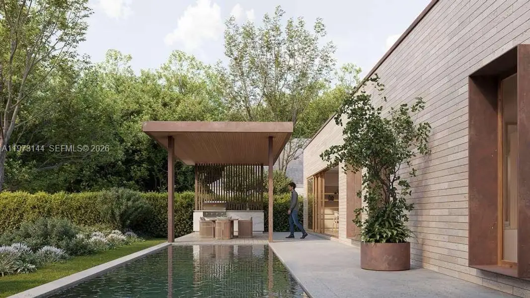 Exterior details and patio area of a home in , Miami (Image 2). Exterior details and patio area of a home in , Miami (Image 2).