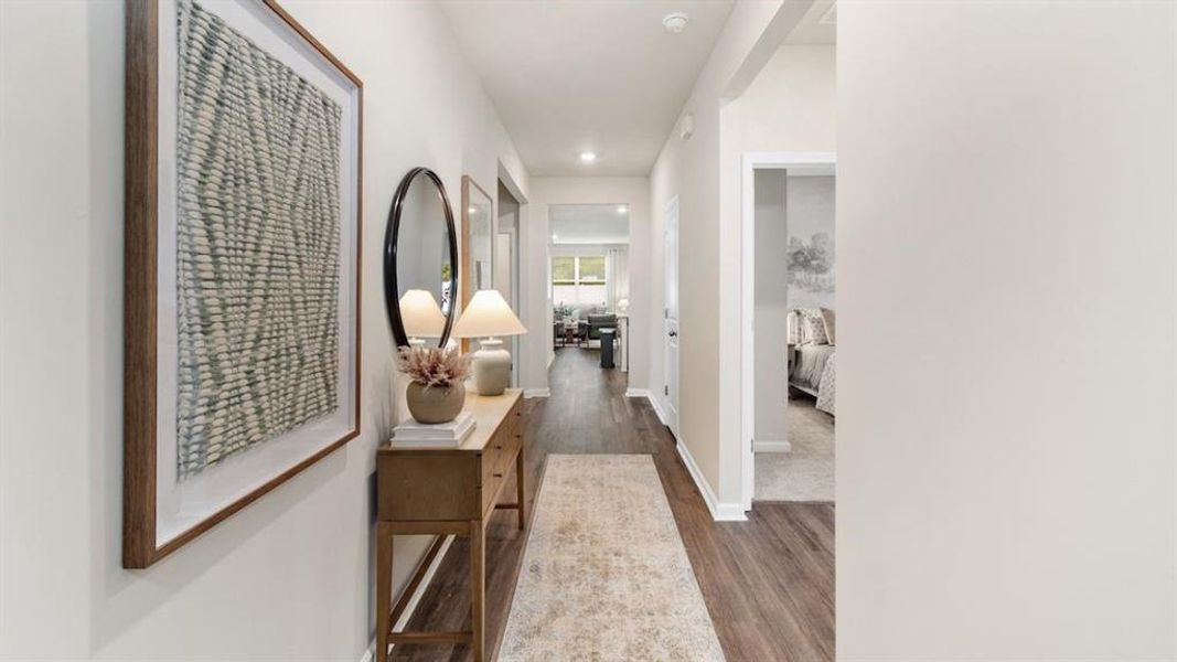 Furnished interior view inside a new home in The Landing at Hidden Lakes, McKinney (Image 22). Furnished interior view inside a new home in The Landing at Hidden Lakes, McKinney (Image 22).