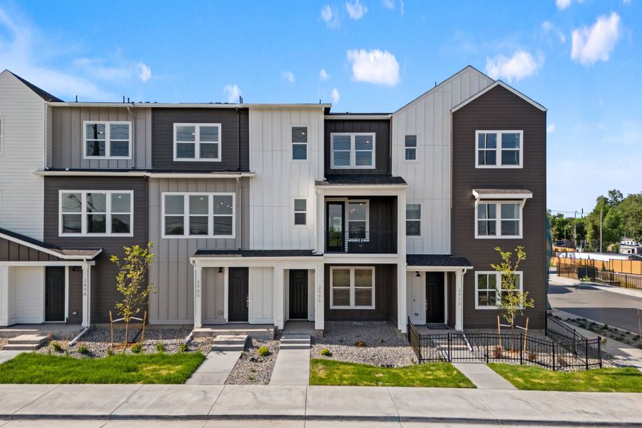 Front exterior of a new home in Berkeley Villas, Denver, CO, highlighting curb appeal (Image 1). Front exterior of a new home in Berkeley Villas, Denver, CO, highlighting curb appeal (Image 1).