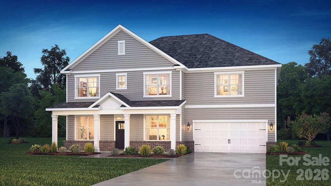 Front exterior of a new home in Westport, York, SC, highlighting curb appeal (Image 1). Front exterior of a new home in Westport, York, SC, highlighting curb appeal (Image 1).