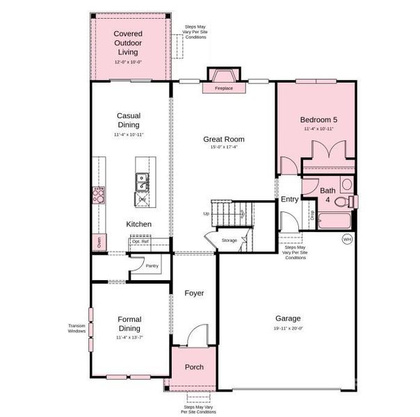 Additional highlights include: first floor guest suite, gas fireplace, covered outdoor living, additional windows.