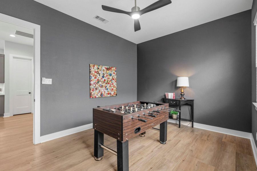 Generously sized and thoughtfully positioned, this Flex space serves as a functional extension of the home, creating the perfect space for work, play, entertainment, or relaxation.