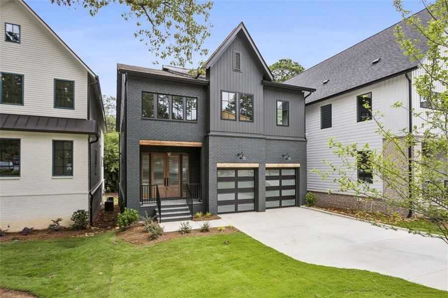 Front exterior of a new home in , Brookhaven, GA, highlighting curb appeal (Image 2).