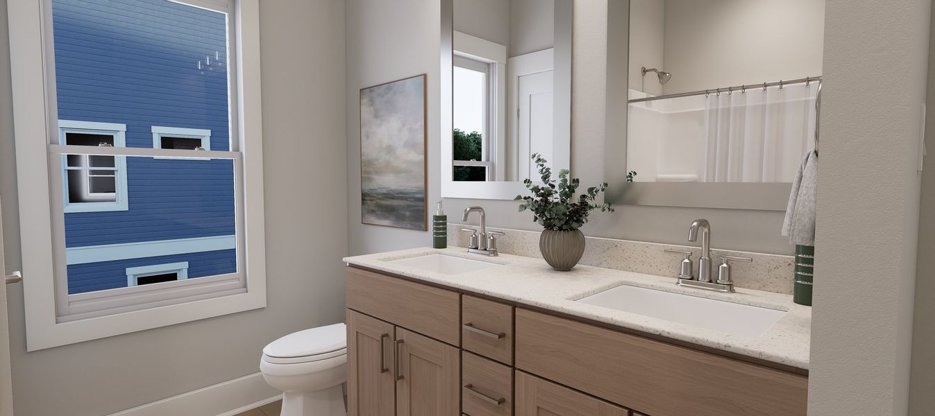 Representative furnished interior of a home built from the Willow by Baker Residential in Atwater Station - Village Collection, Fuquay Varina (Image 18).