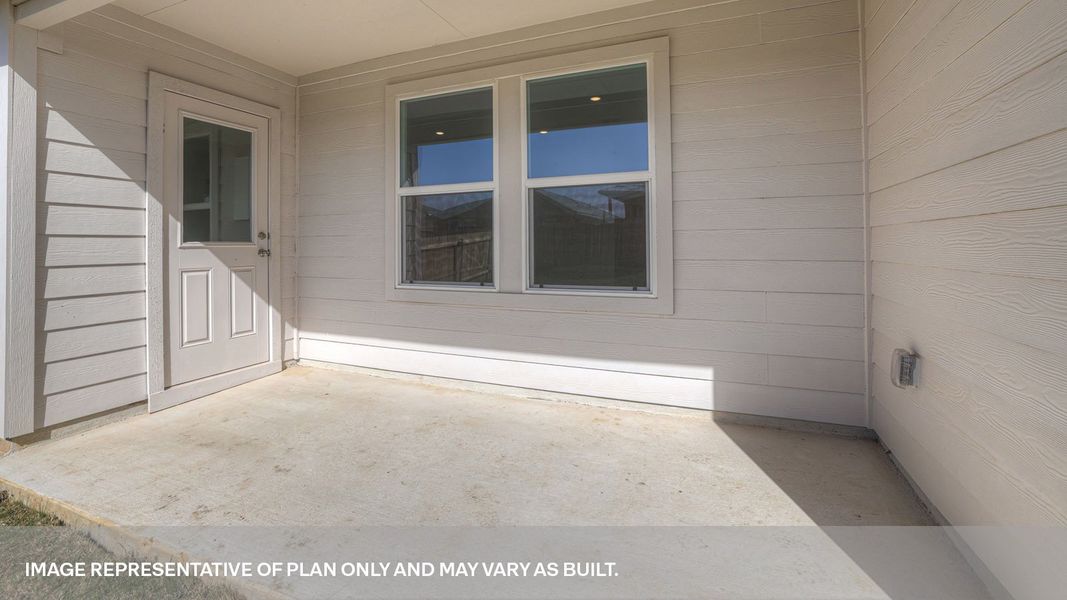 Representative exterior photo of a completed home built from the The Bellvue by D.R. Horton in Arroyo Ranch, Seguin, TX (Image 17). Representative exterior photo of a completed home built from the The Bellvue by D.R. Horton in Arroyo Ranch, Seguin, TX (Image 17).