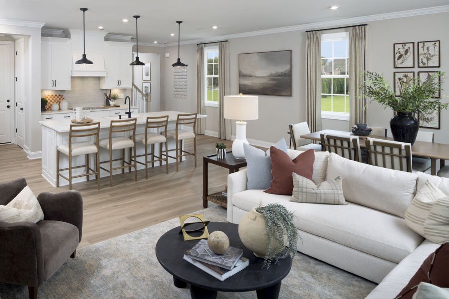 Caswell End Model great room and kitchen Caswell End Model great room and kitchen