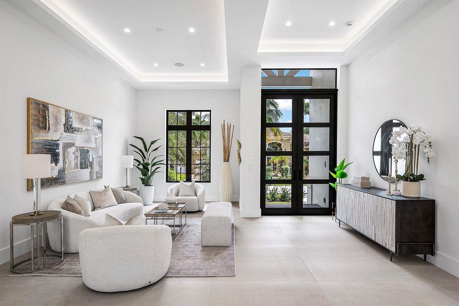 Entryway with 13ft ceilings Entryway with 13ft ceilings