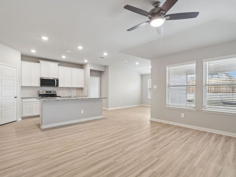 Living room in the Briscoe floorplan at a Meritage Homes community. Living room in the Briscoe floorplan at a Meritage Homes community.