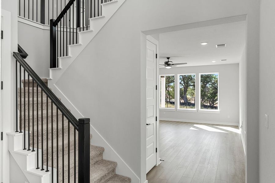 Spacious, unfurnished interior of a new home in Terrace Collection at Lariat, Liberty Hill (Image 18). Spacious, unfurnished interior of a new home in Terrace Collection at Lariat, Liberty Hill (Image 18).