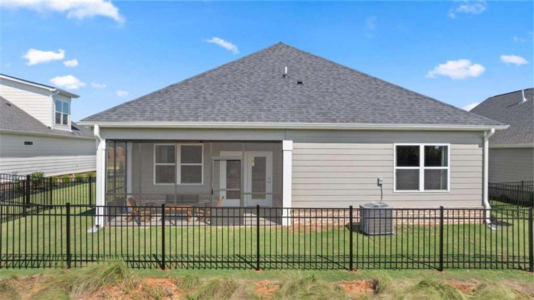 Exterior details and patio area of a home in Oak Ridge Meadows, Locust Grove (Image 22).