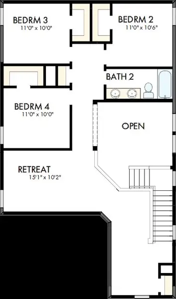 2D floor plan layout of this home in Hidden Springs - The Park Collection, Smyrna, TN (Image 3). 2D floor plan layout of this home in Hidden Springs - The Park Collection, Smyrna, TN (Image 3).