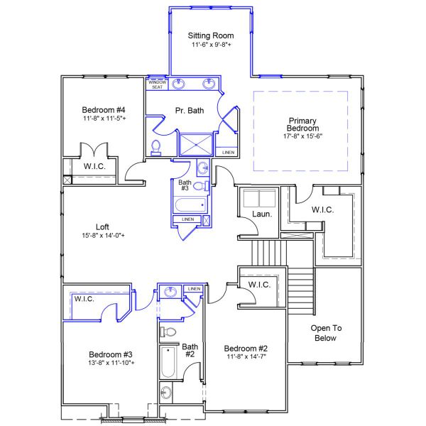 2D floor plan layout of this home in Grand Park, Leland, NC (Image 6).
