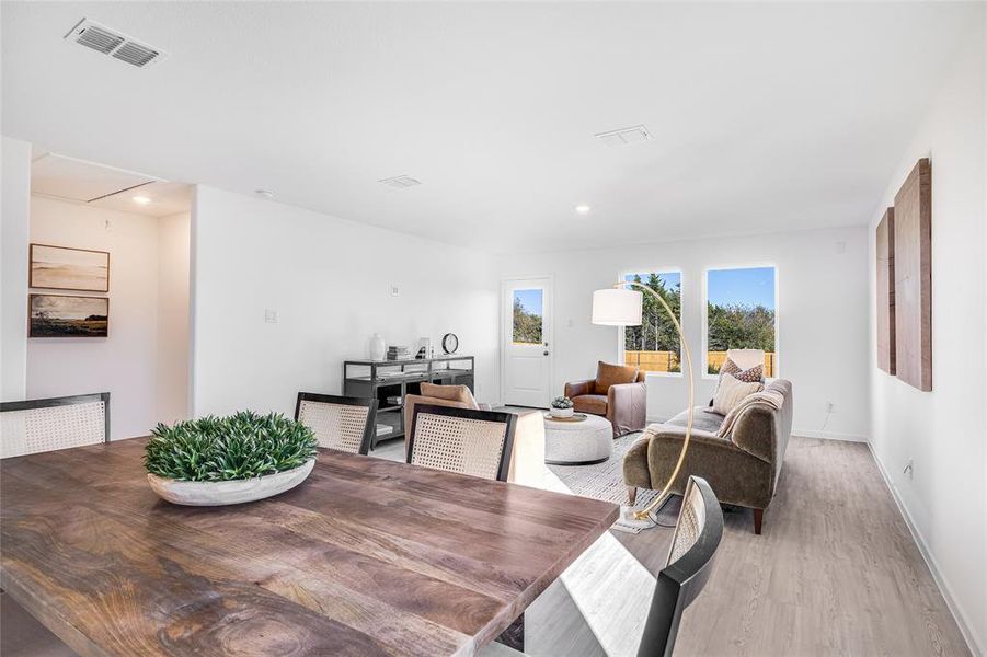 Dining area featuring light hardwood / wood-style flooring