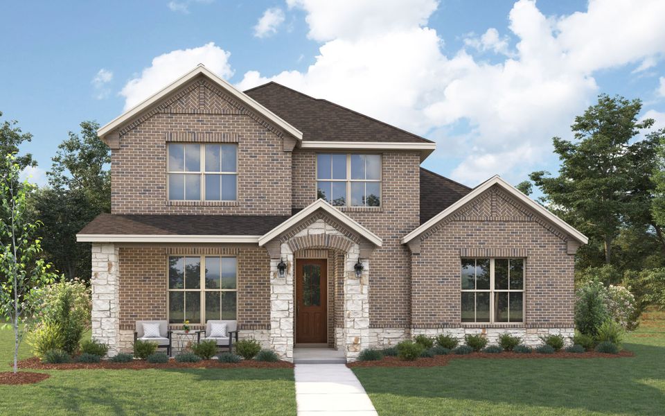 The Lavon - Old World with Stone Elevation The Lavon - Old World with Stone Elevation