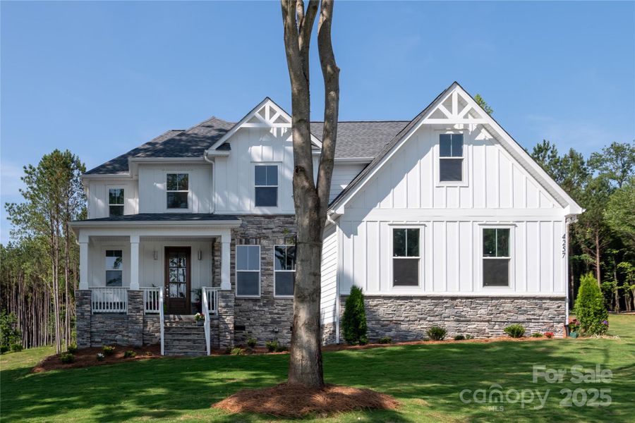 Front exterior of a new home in , Sherrills Ford, NC, highlighting curb appeal (Image 19). Front exterior of a new home in , Sherrills Ford, NC, highlighting curb appeal (Image 19).
