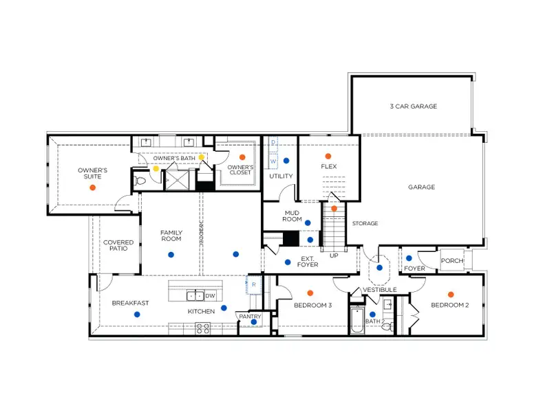 2D floor plan layout of this home in Lago Mar  50'  &  55', Texas City, TX (Image 2).