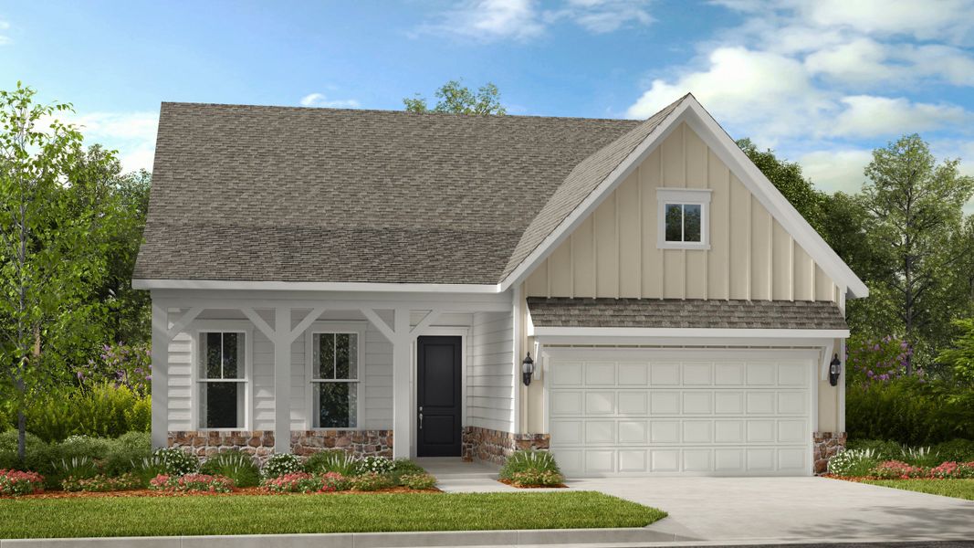 Representative exterior photo of a completed home built from the Pembrooke by Taylor Morrison in River Falls, Tega Cay, SC (Image 1).