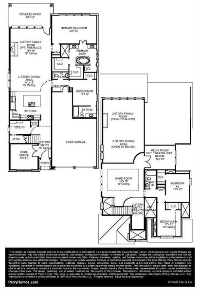 2D floor plan layout of this home in Trinity Falls, McKinney, TX (Image 3).