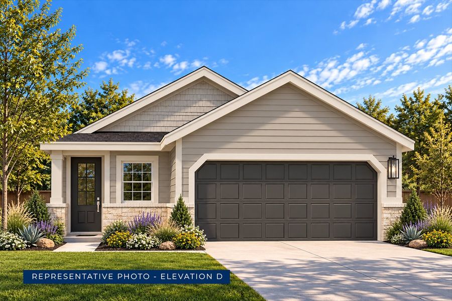 Representative exterior photo of a completed home built from the Hamilton F by First Texas Homes in The Meadows, Denton, TX (Image 6).