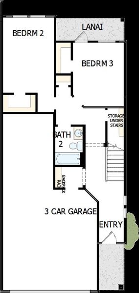 2D floor plan layout of this home in Kettering at eTown - Traditional Collection, Jacksonville, FL (Image 3).