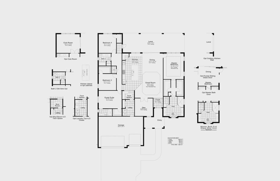 2D floor plan layout for the Grand Palm by Neal Communities in Windward, Sarasota, FL (Image 5).