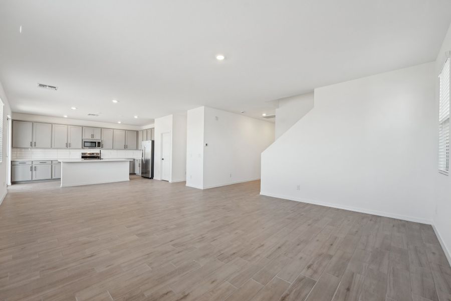 Great room and kitchen with Minimalist Collection