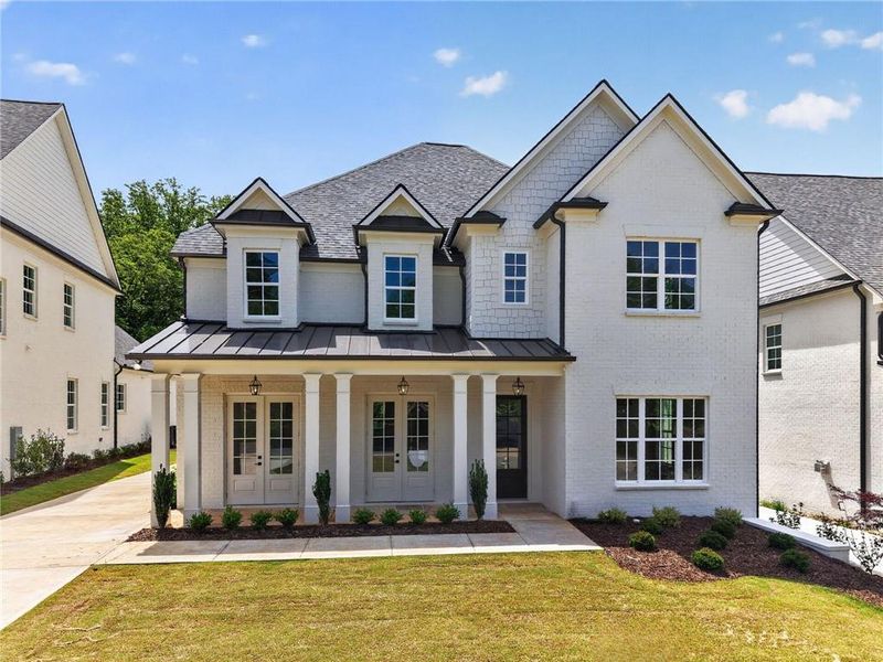 Front exterior of a new home in , Suwanee, GA, highlighting curb appeal (Image 27).