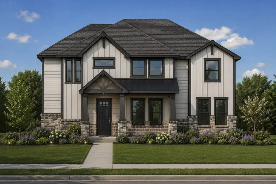 Representative exterior photo of a completed home built from the The Brentwood by Lillian Custom Homes in Dominion Park, Waxahachie, TX (Image 2). Representative exterior photo of a completed home built from the The Brentwood by Lillian Custom Homes in Dominion Park, Waxahachie, TX (Image 2).