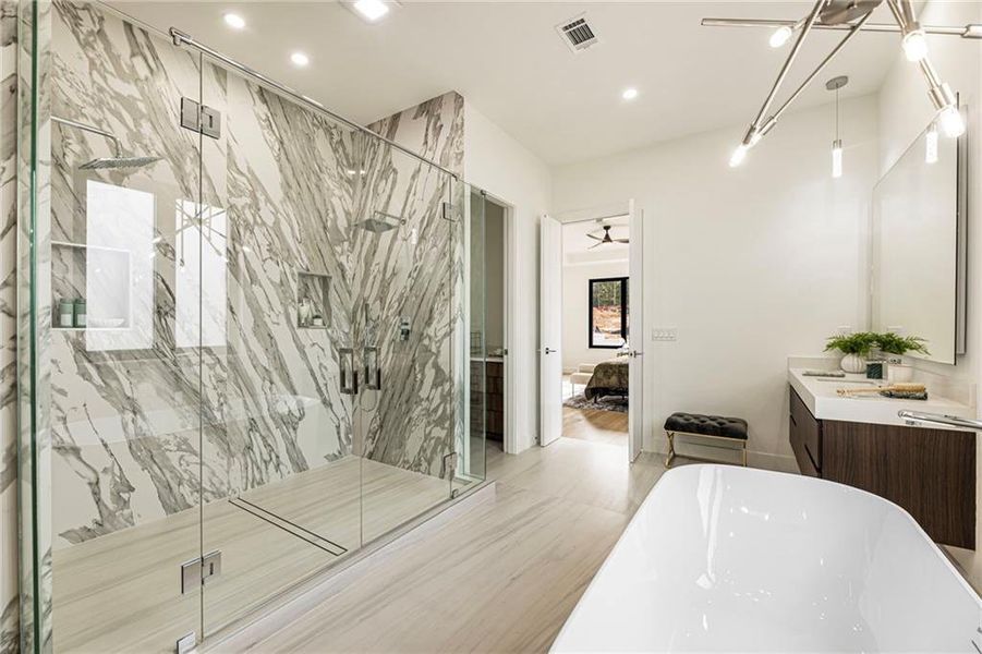 Furnished interior view inside a new home in , Suwanee (Image 53).