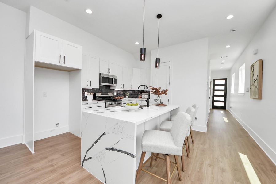 Waterfall Kitchen Island