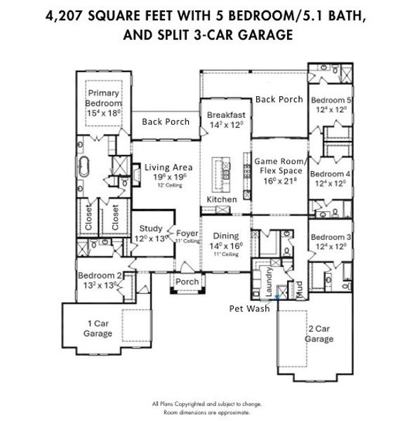 2D floor plan layout of this home in Sienna, Missouri City, TX (Image 2).